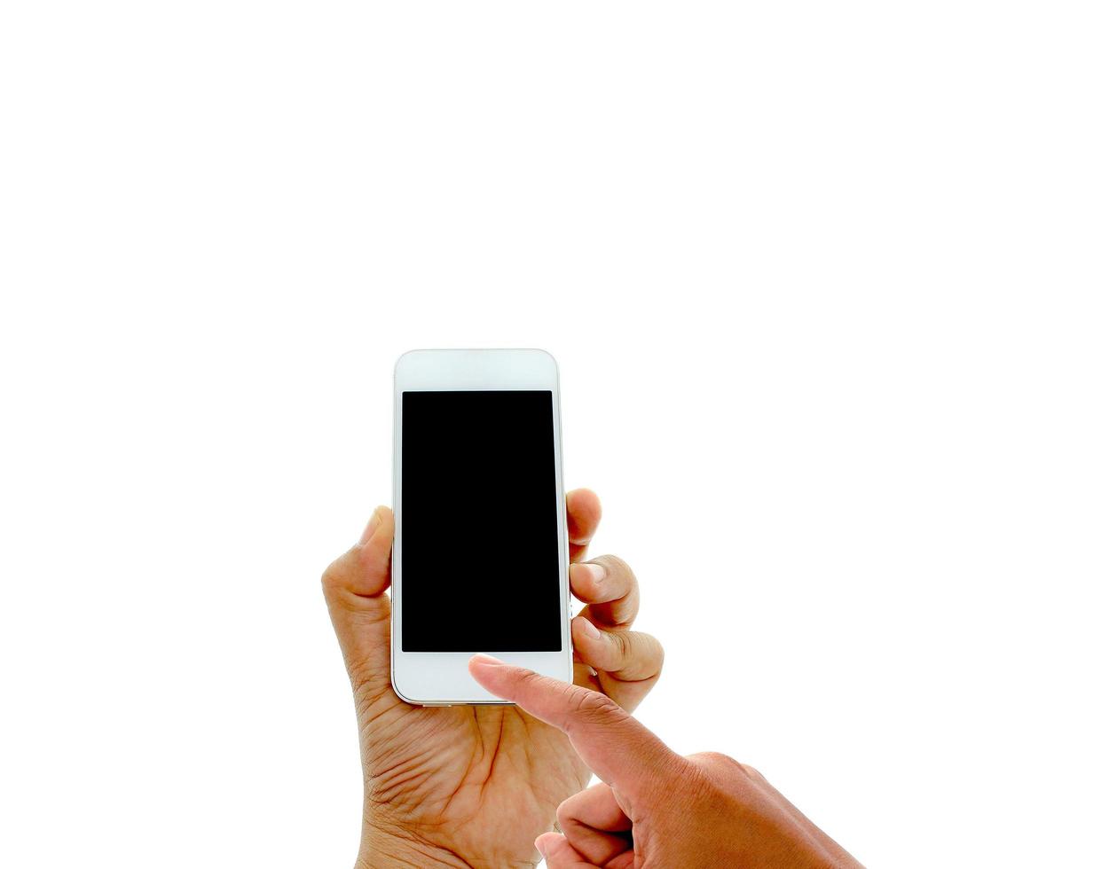 Person using a phone isolated photo