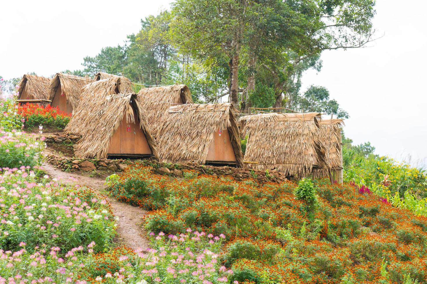 chozas en la colina en tailandia foto