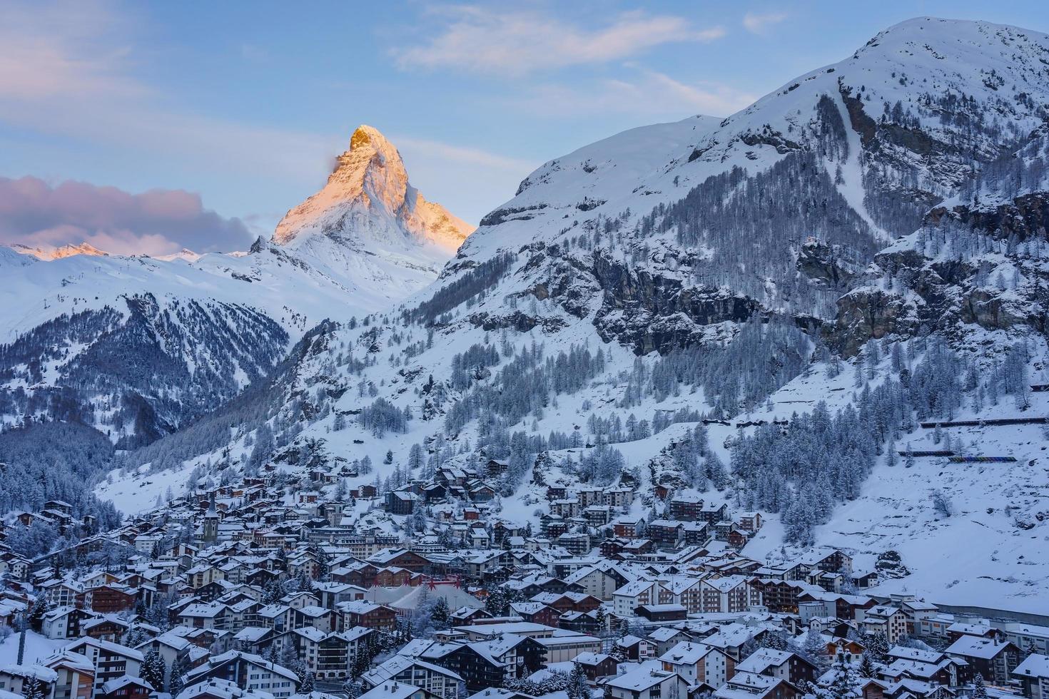 Old village in Zermatt, Switzerland photo