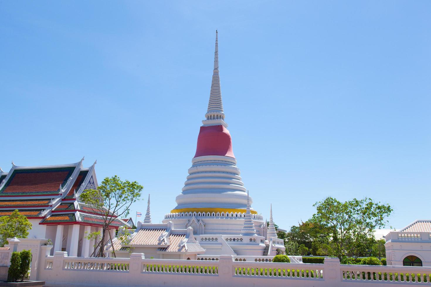 Large white pagoda in Thailand photo