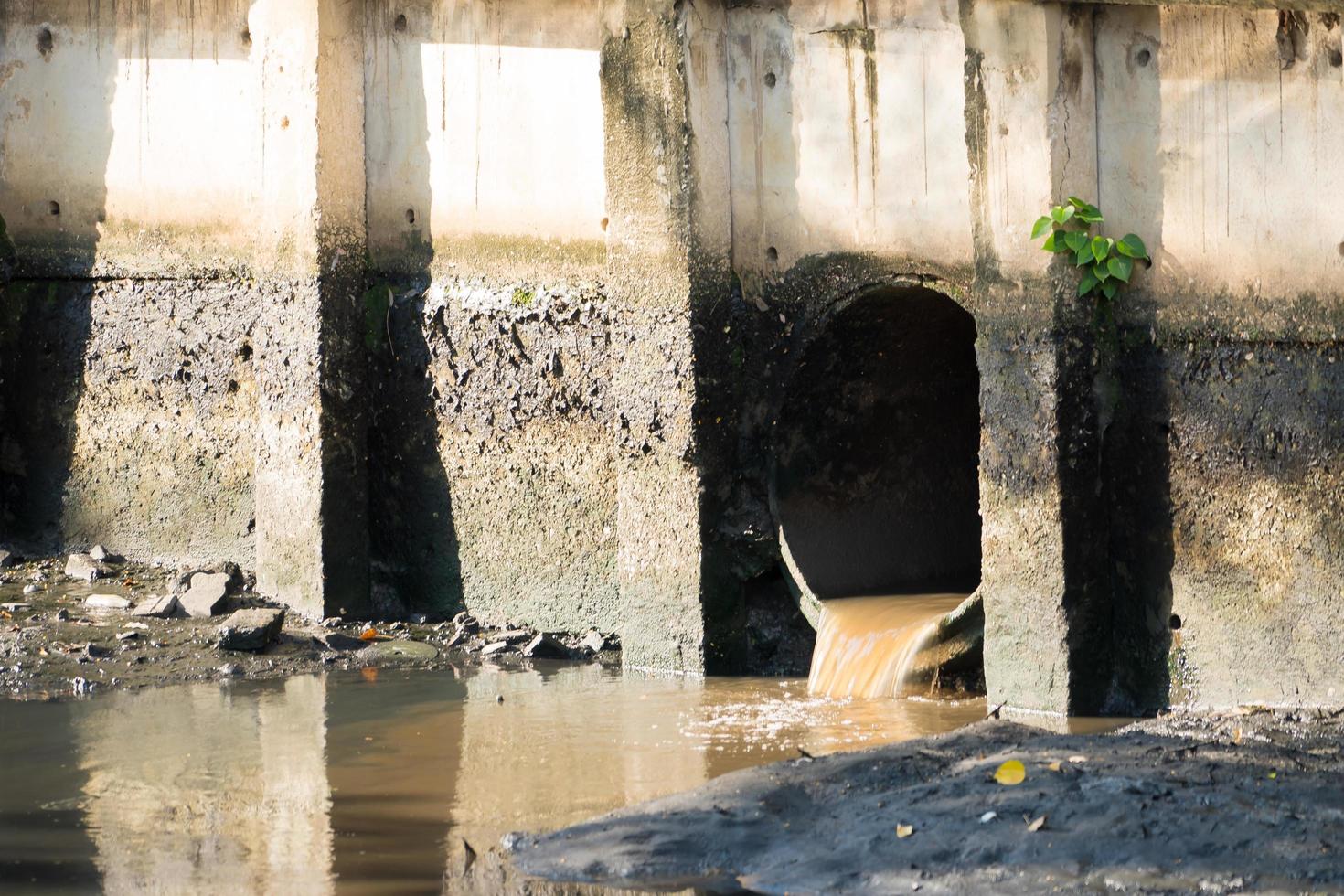 Waste water drained into the water source photo