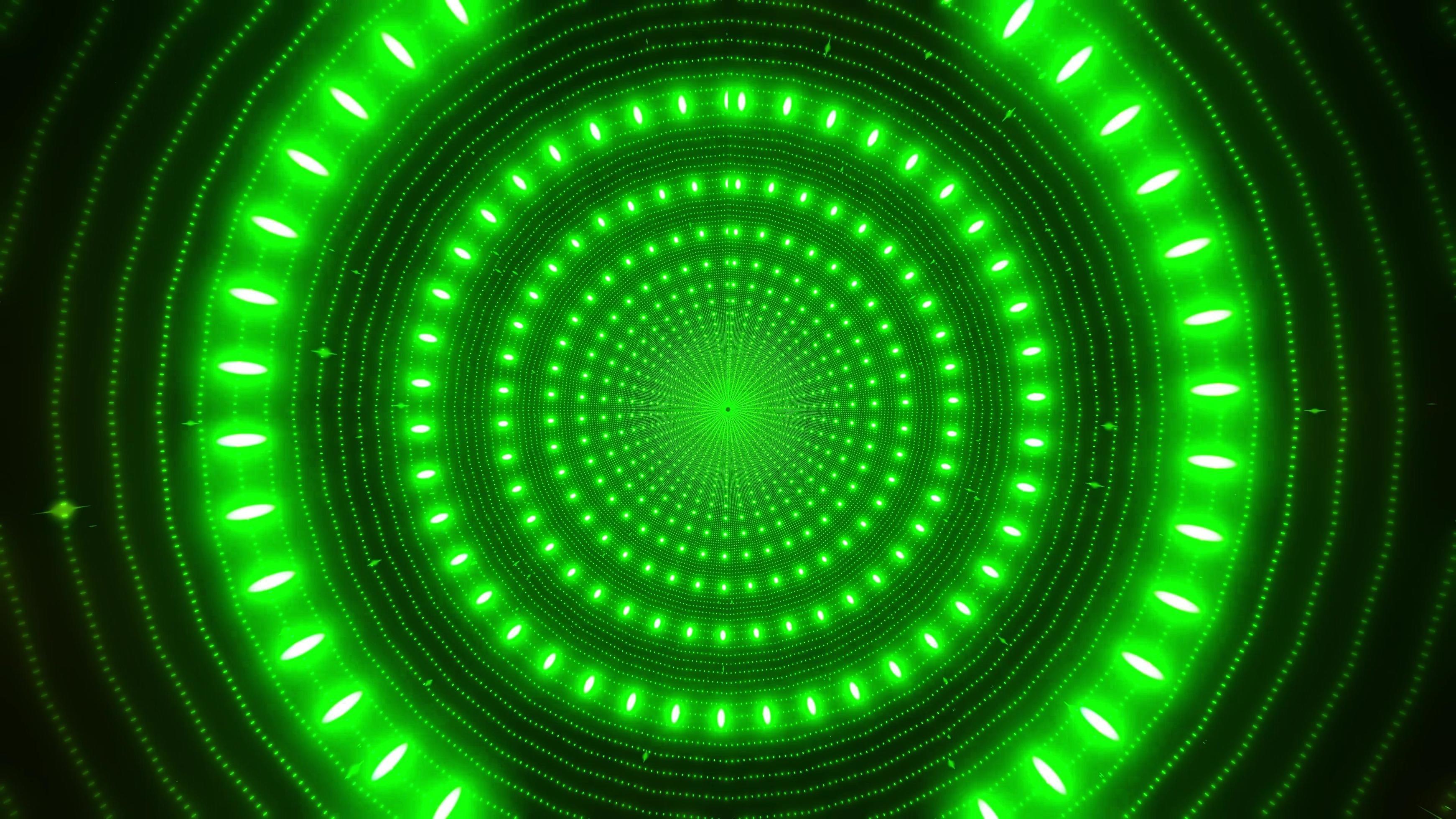 Concentric green circles 3d illustration kaleidoscope design for