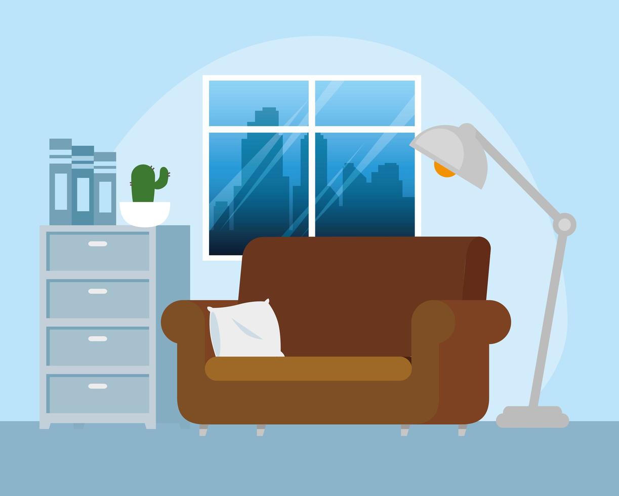 living room home place with couch vector