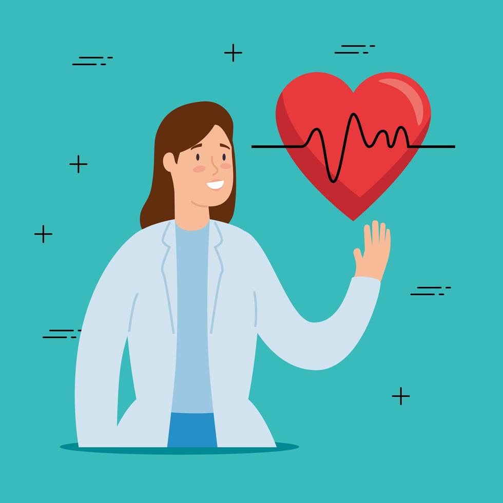 doctor and heart symbol vector