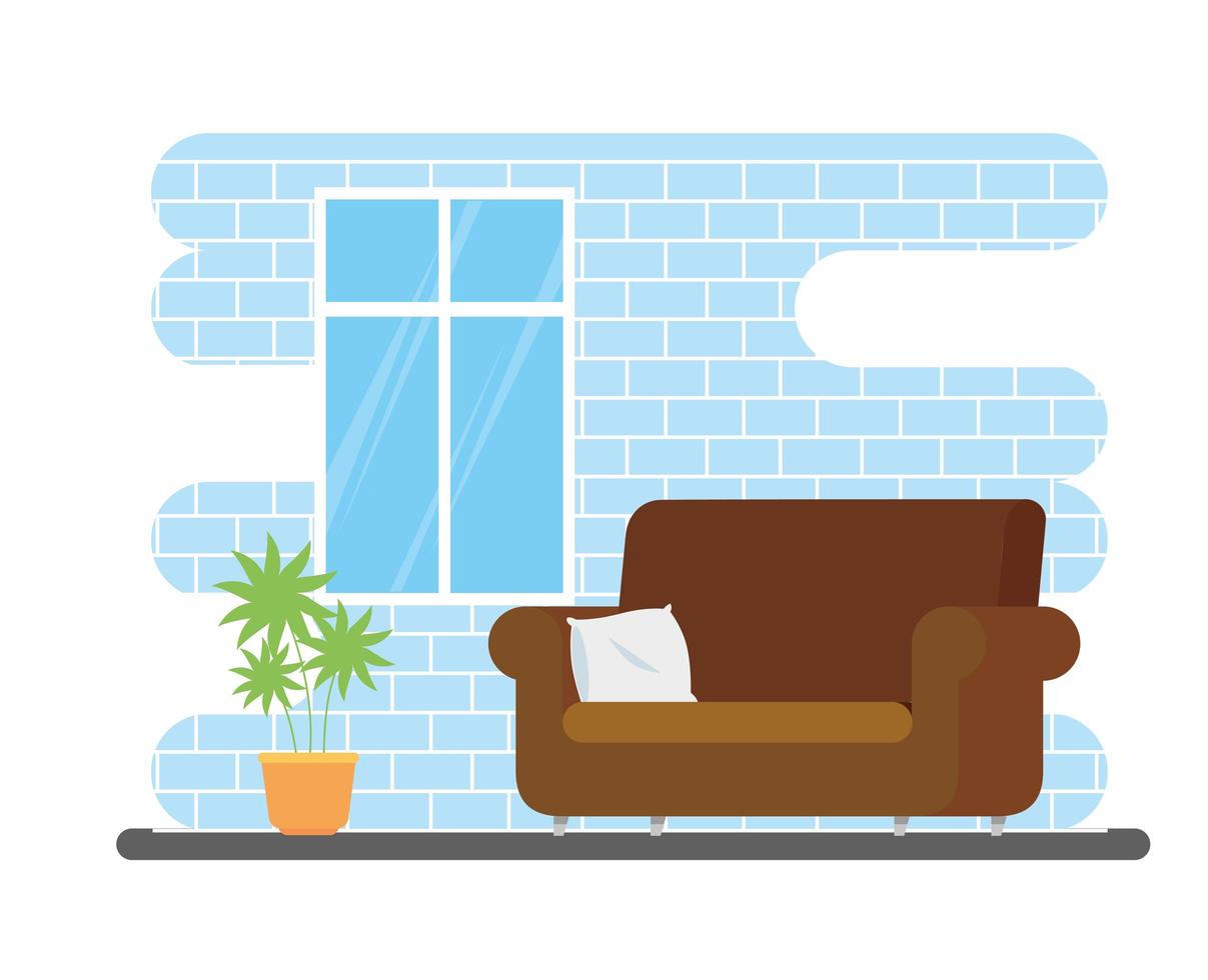 living room home place with couch vector