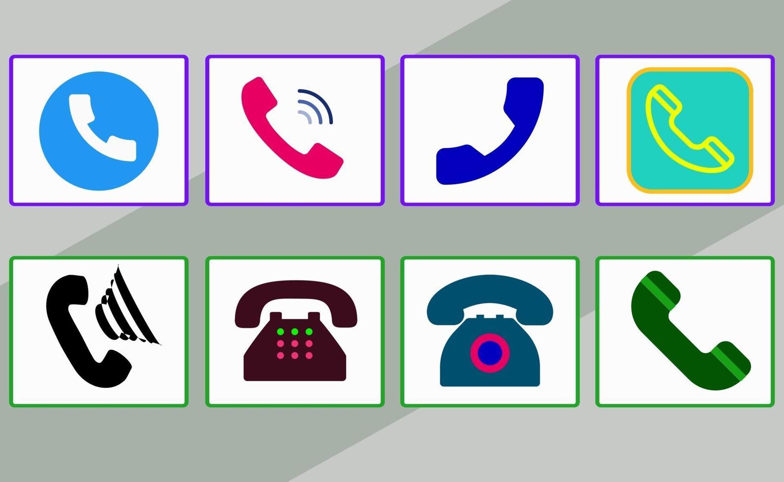 Set of Phone colorful icons with different styles vector