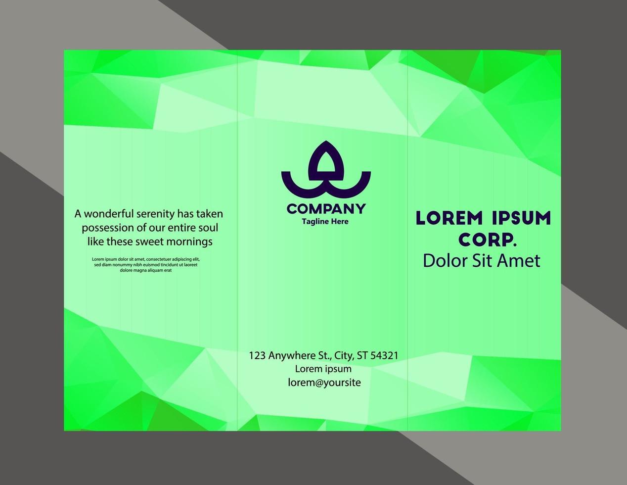 Green modern design foliage brochure cover layout vector template