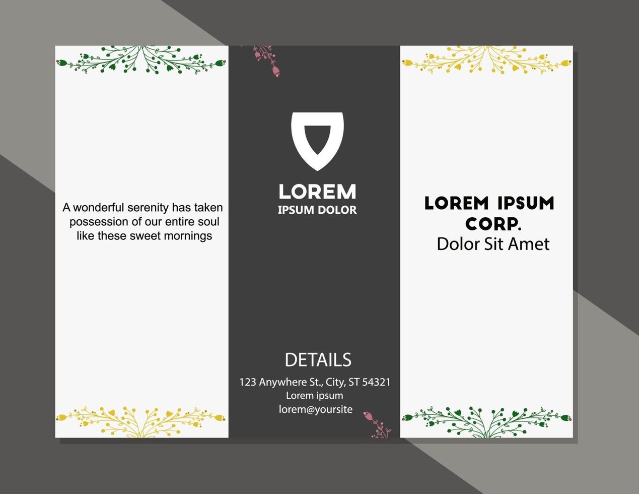 Modern design foliage brochure cover layout vector template