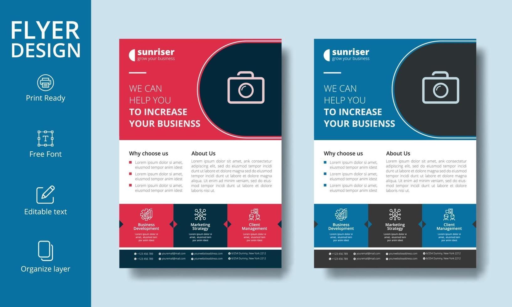 Modern Corporate Business Flyer or Leaflet Design with Organized Layer vector