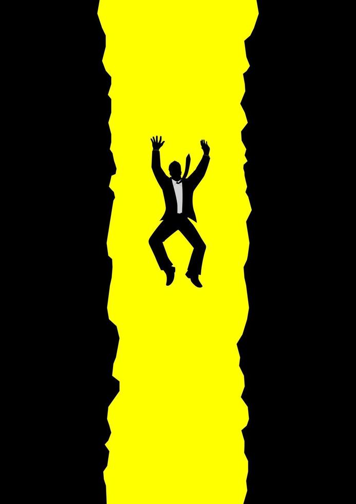 Businessman Falling Into Pit vector