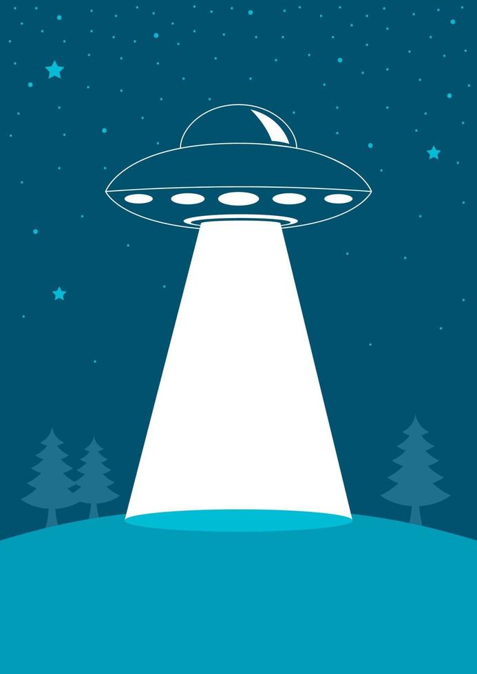 Unidentified Flying Object in Landscape Scene vector