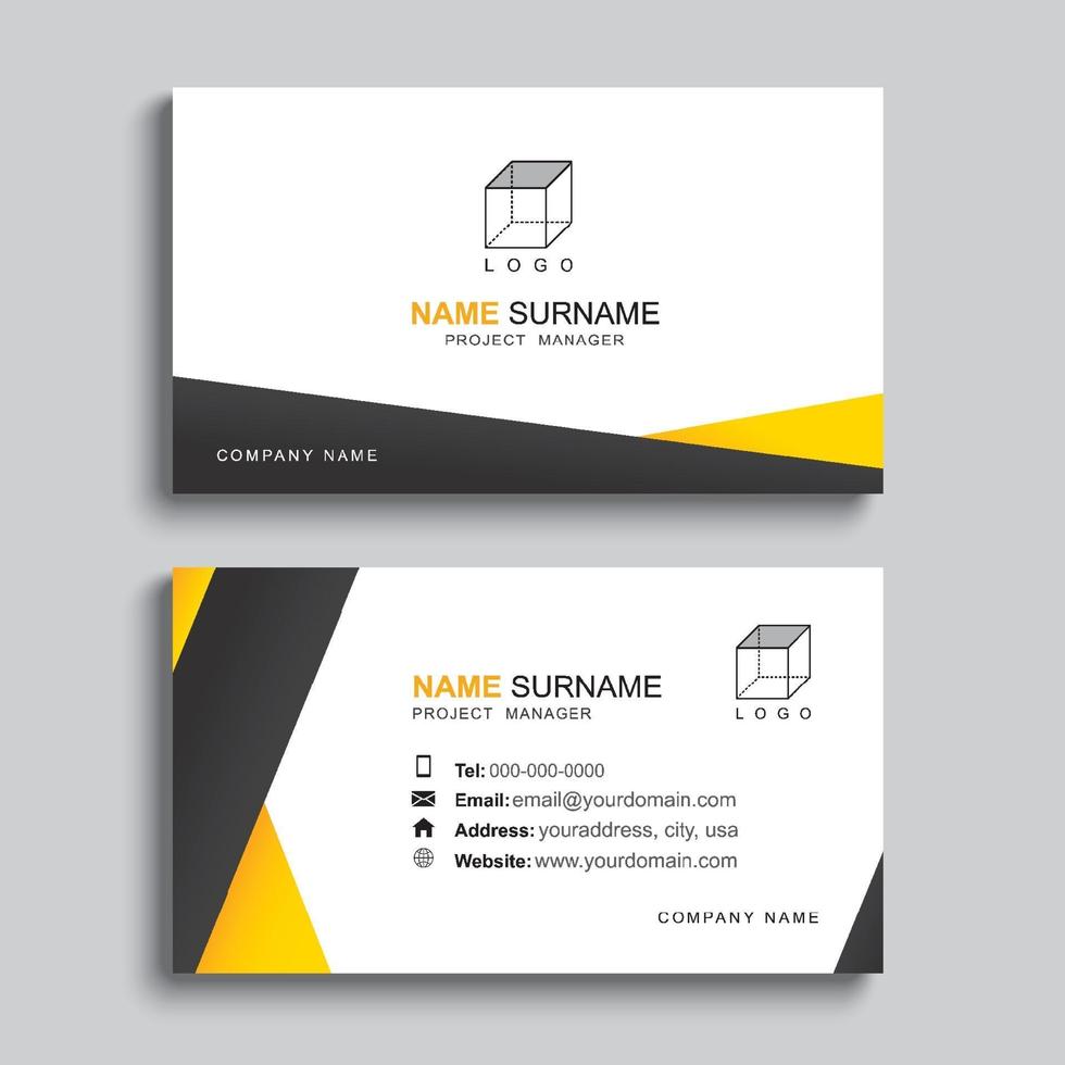 Minimal business card print template design. Simple clean layout. vector