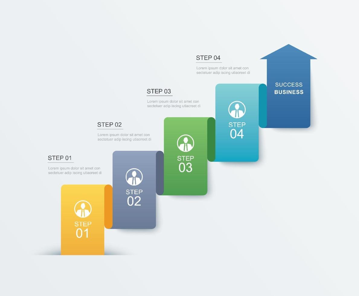 4 data step infographics timeline tab paper index template. Vector illustration abstract background. Can be used for workflow layout, banner, web design.