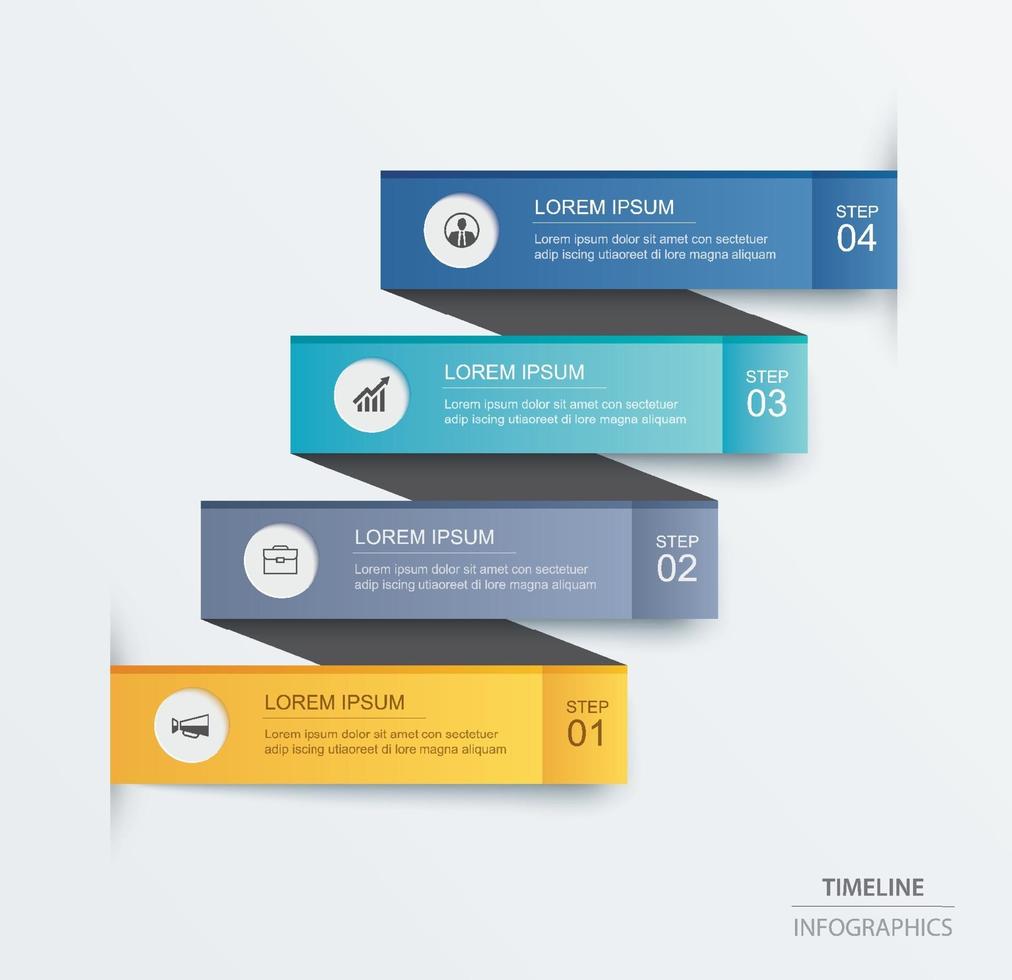 4 data infographics tab paper index template. Vector illustration abstract background. Can be used for workflow layout, business step, banner, web design.