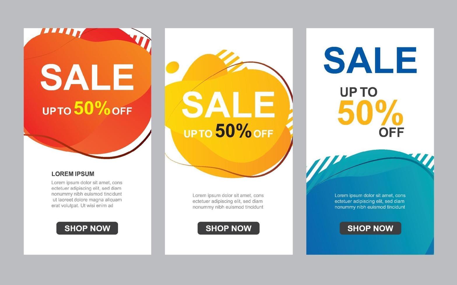 Modern liquid abstract set for sale banners template. Use for flyer, discount special offer design, promotion background. vector