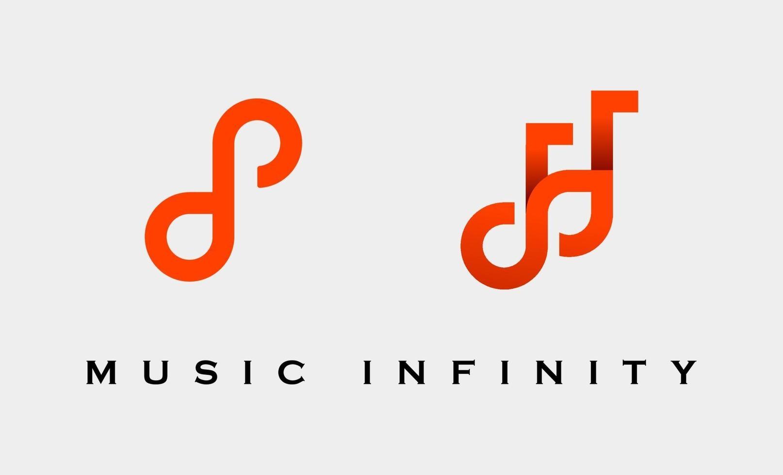 Ilustración de vector de diseño de logotipo de música infinita