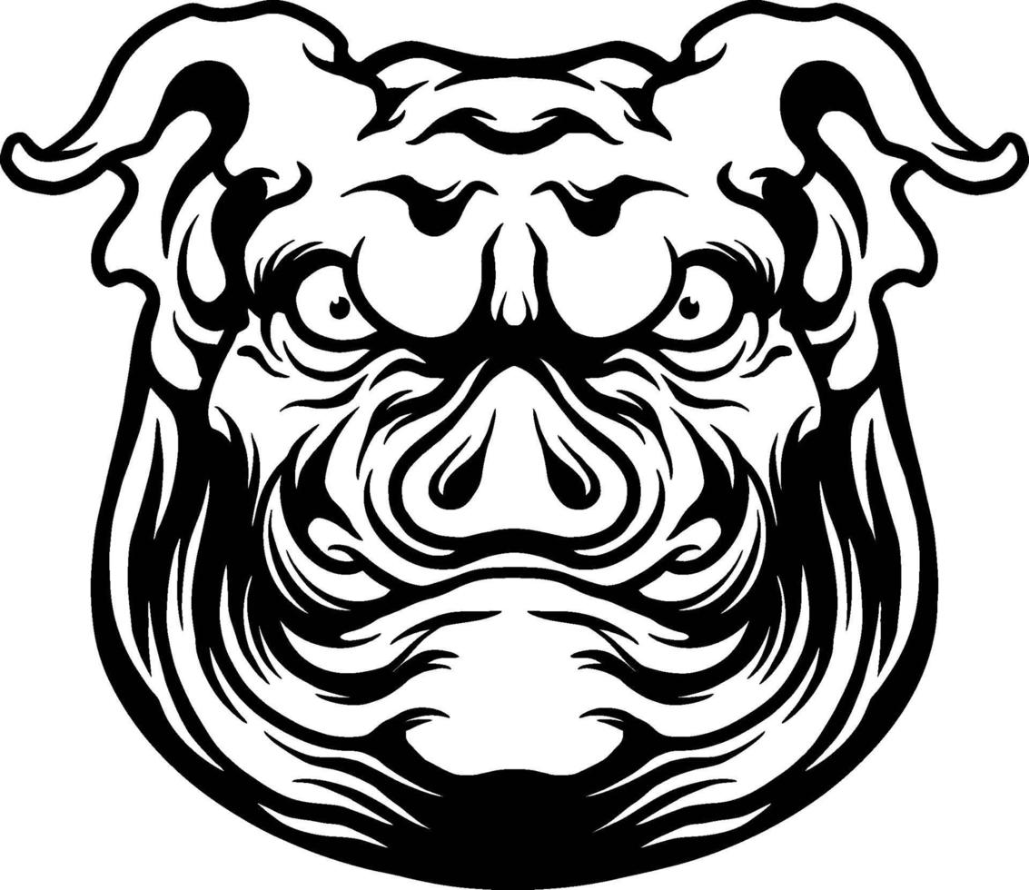 Angry big pig Mascot Illustration vector