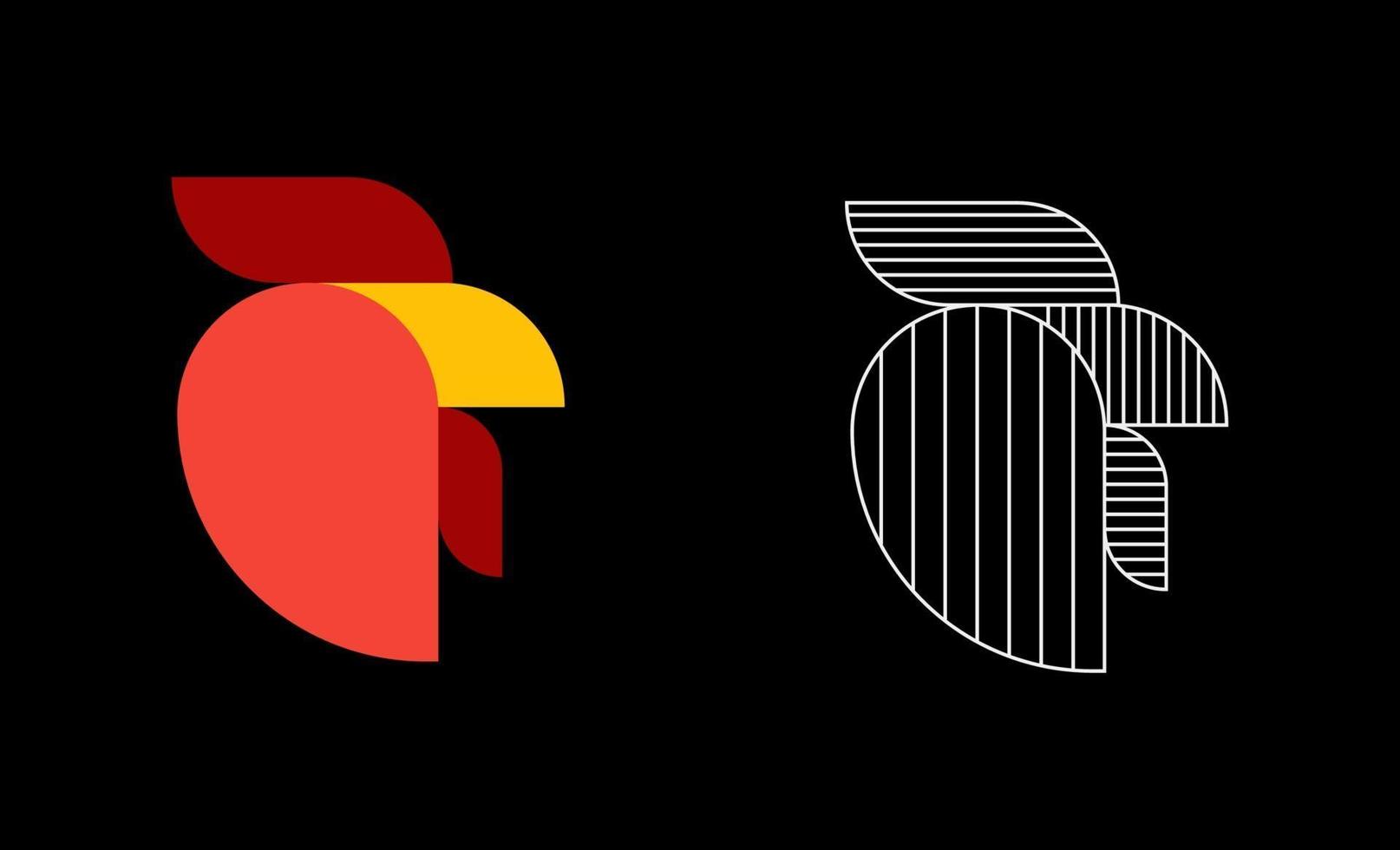 pollo gallo diseño de logotipo simple ilustración vectorial vector