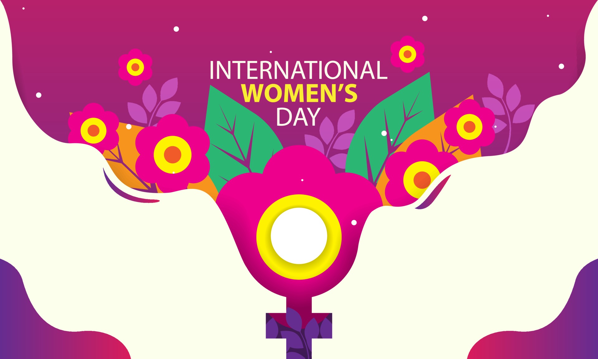 International Women's Day Concept Illustration with Floral Theme ...