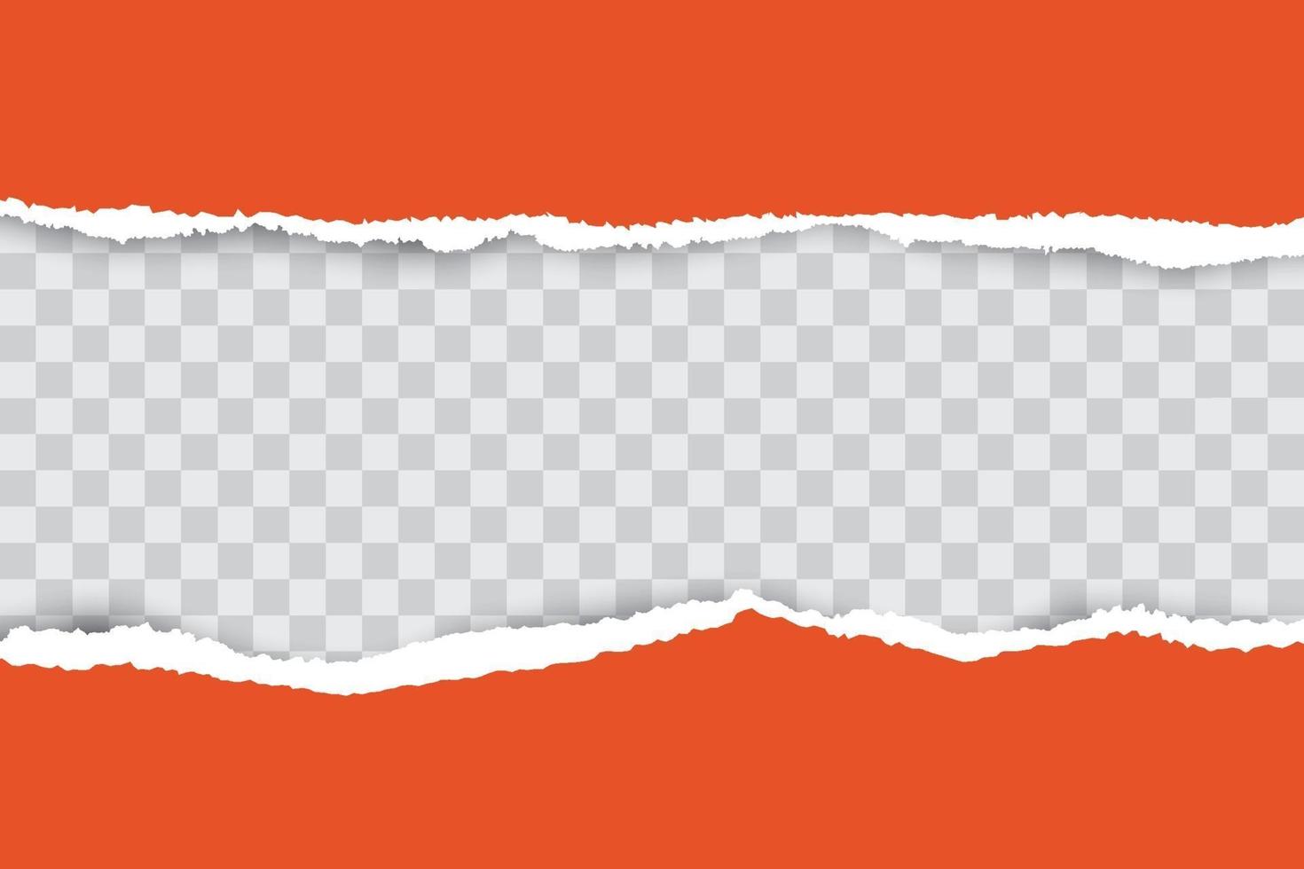 Orange ripped paper background with place for your text. vector