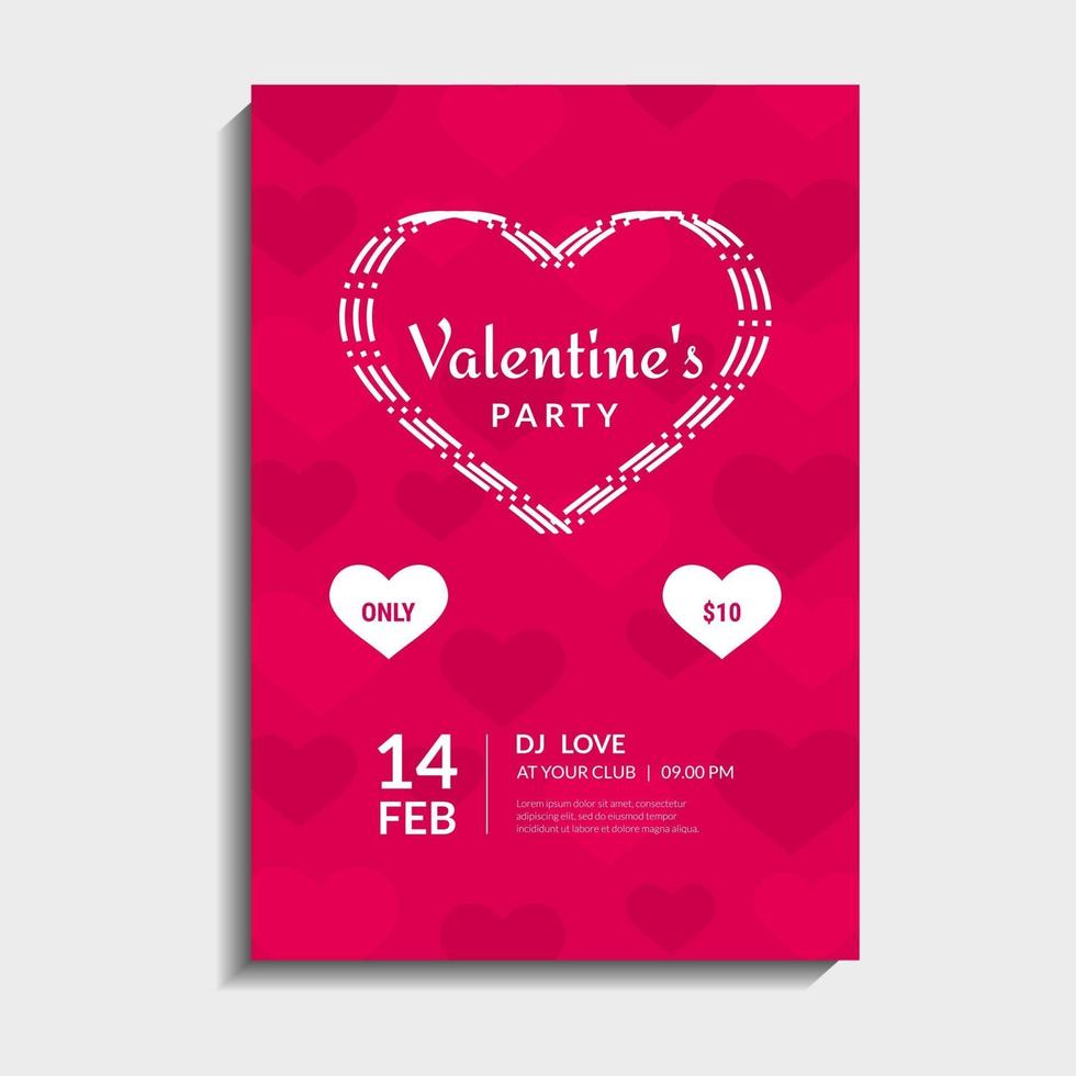 Valentine's Day Party Card vector