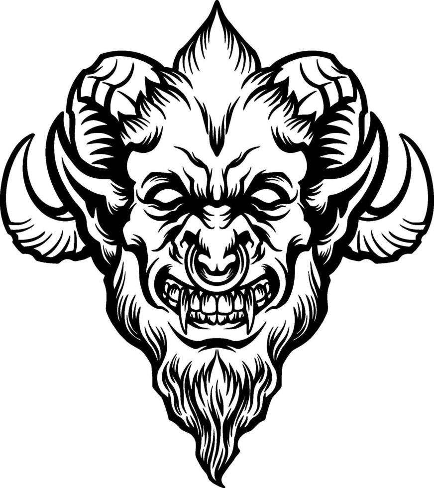 Angry Demon Head vector