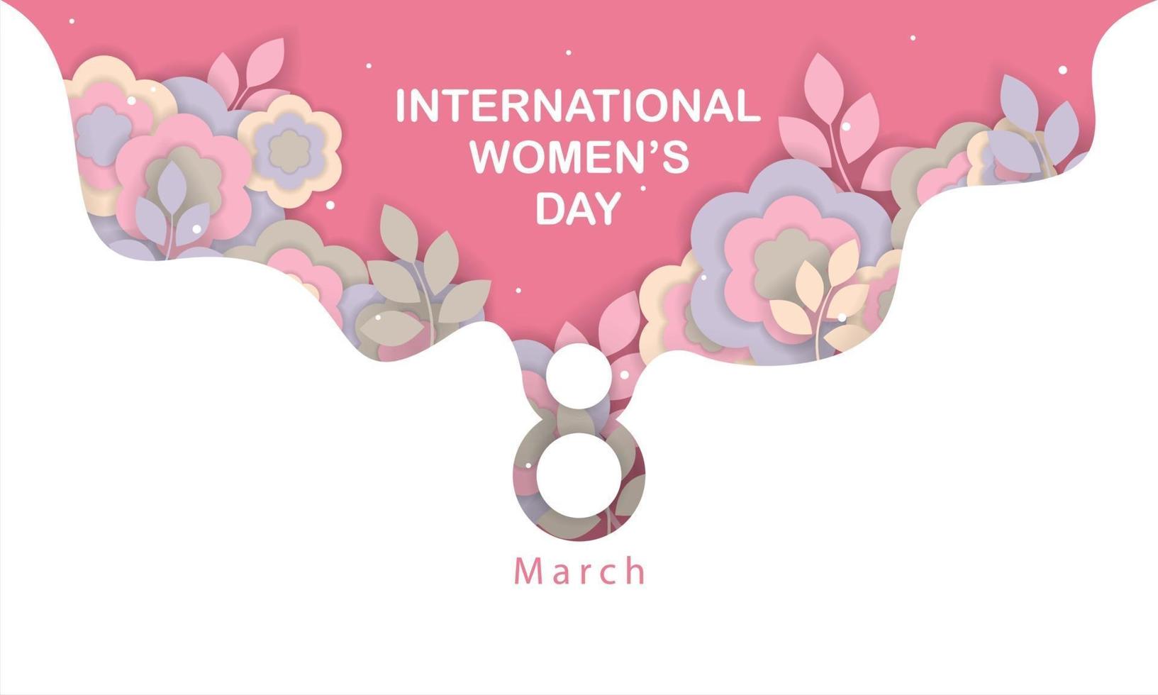 International Women's Day Concept Illustration with Flowers vector