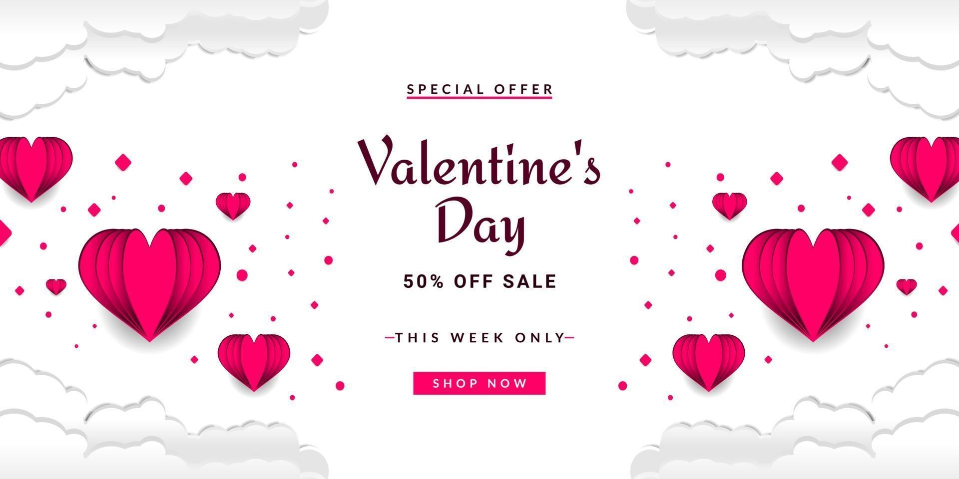 Valentine Day sale background vector
