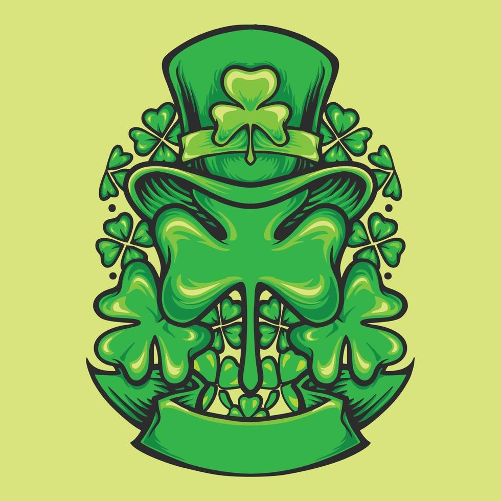 St patricks hat ornamento y tréboles banner vector