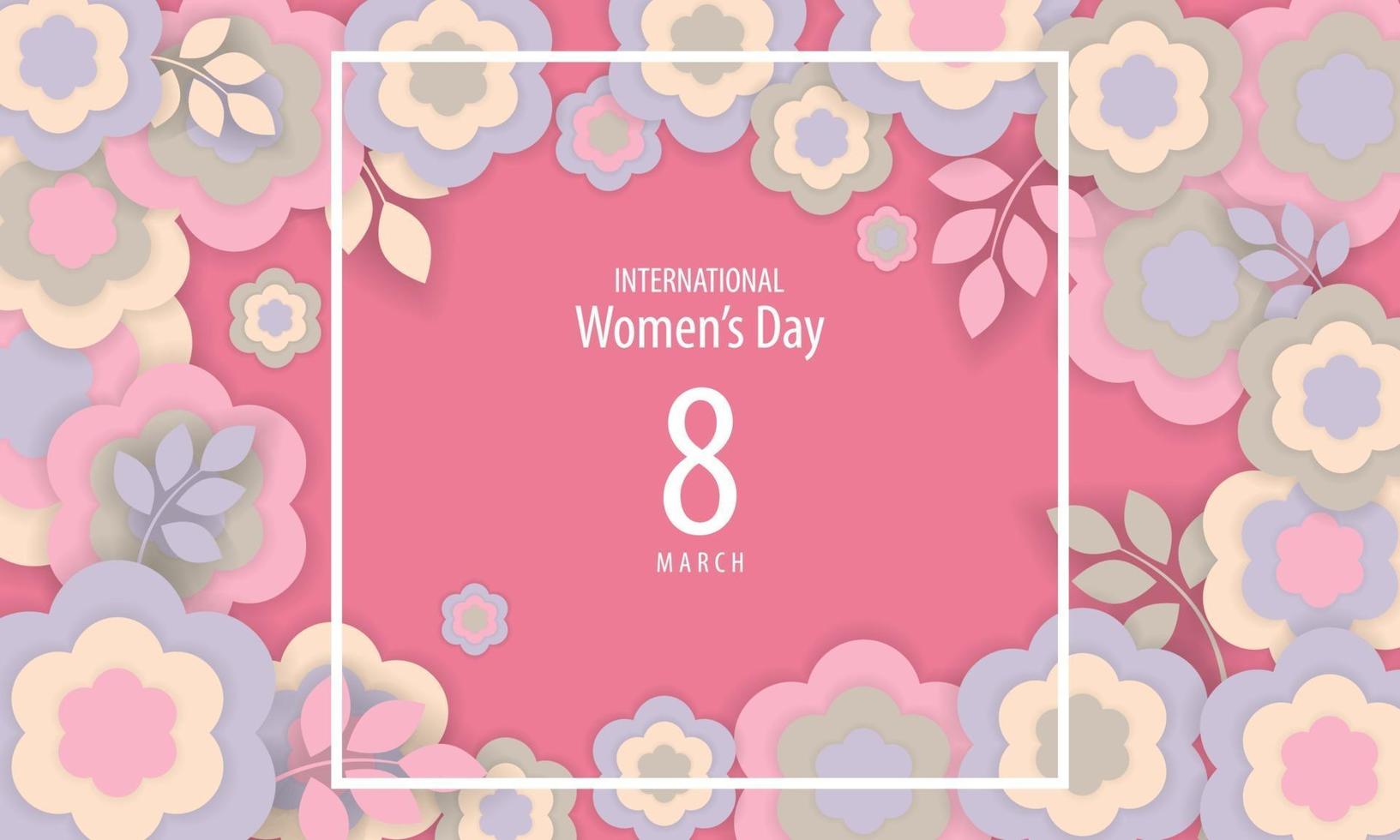 International Women's Day Poster with Flowers vector