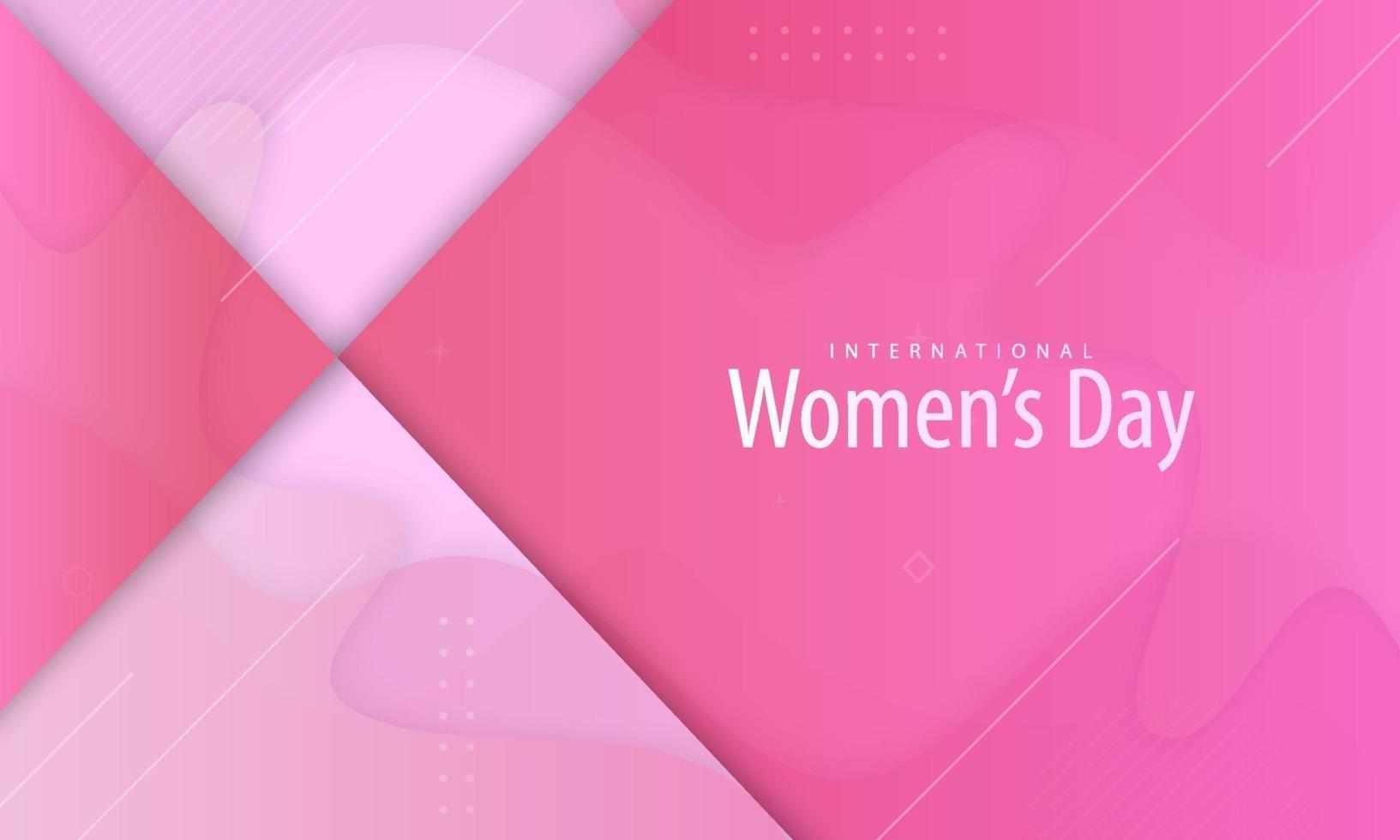 cartel del día internacional de la mujer en color rosa. vector