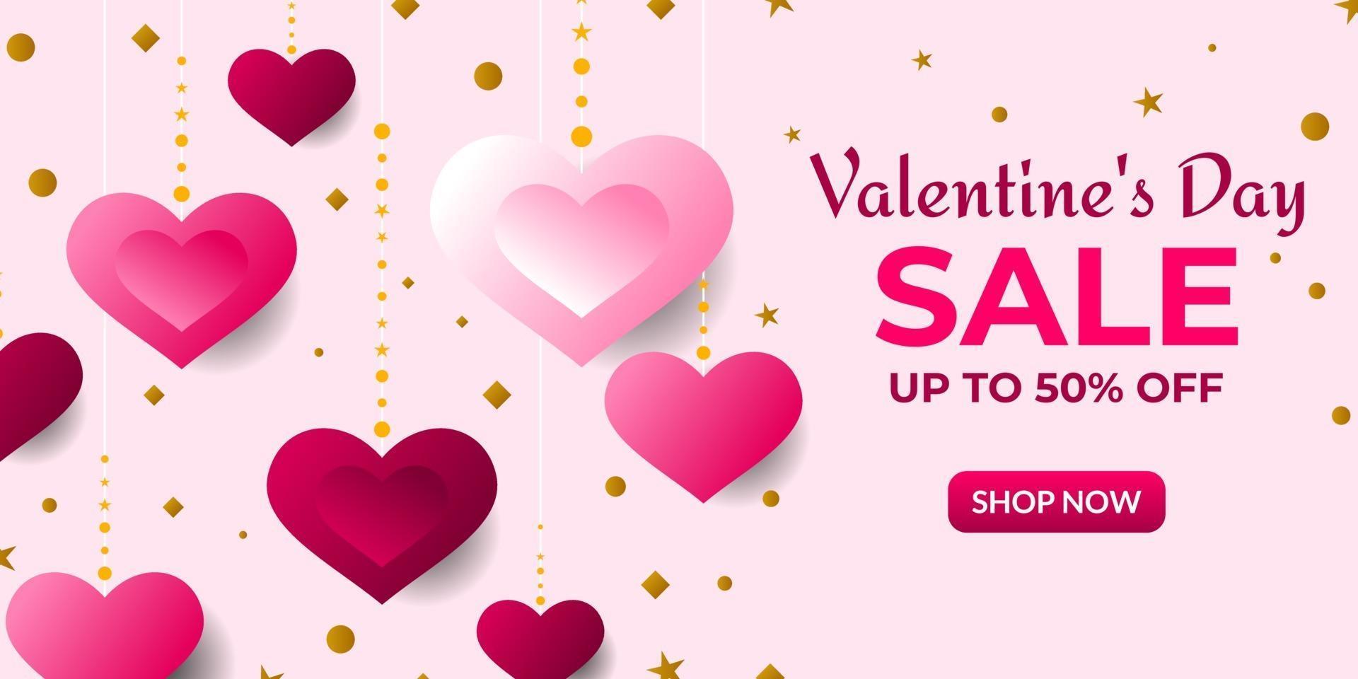 Valentine's day sale background vector