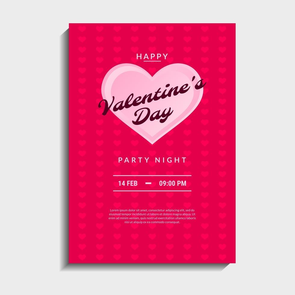 Valentine's Day Party Card vector