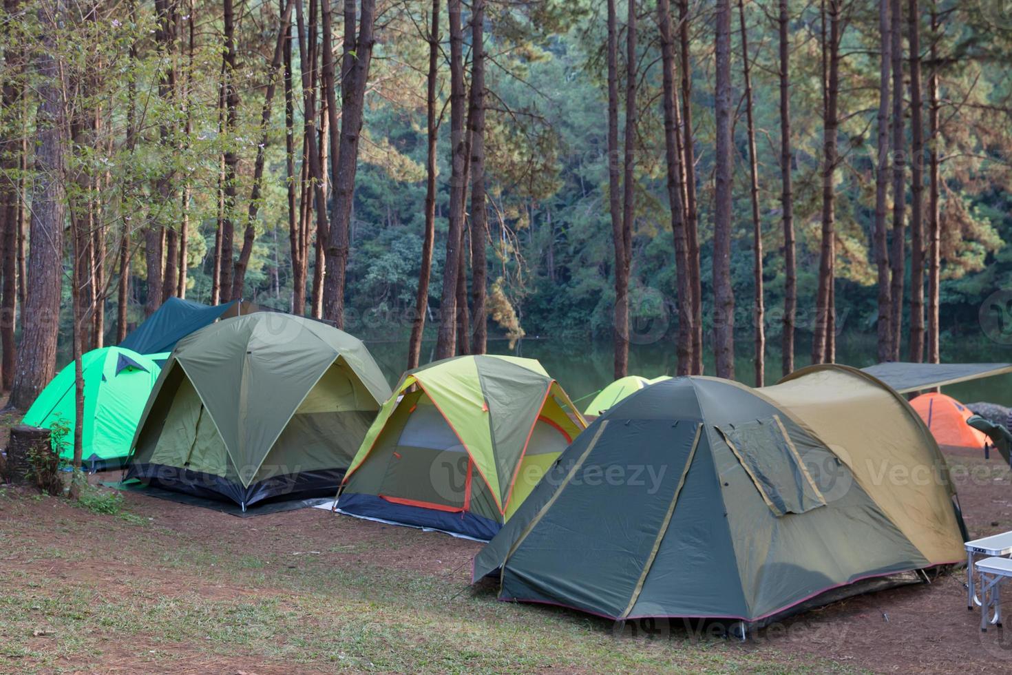 Tents at camping site photo