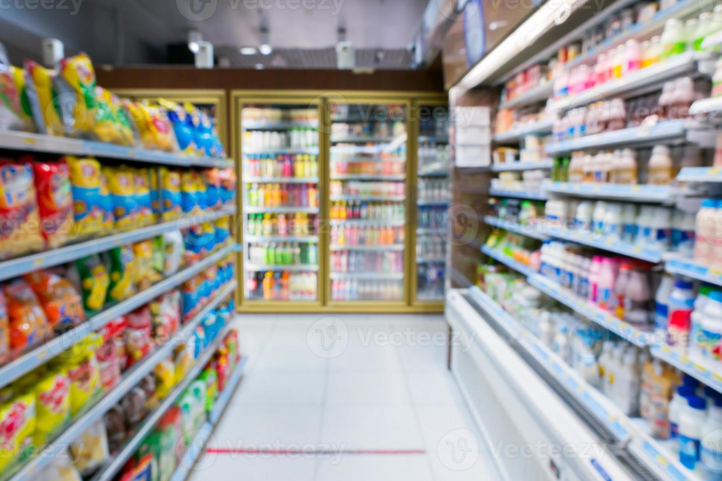 Blurry grocery store background photo