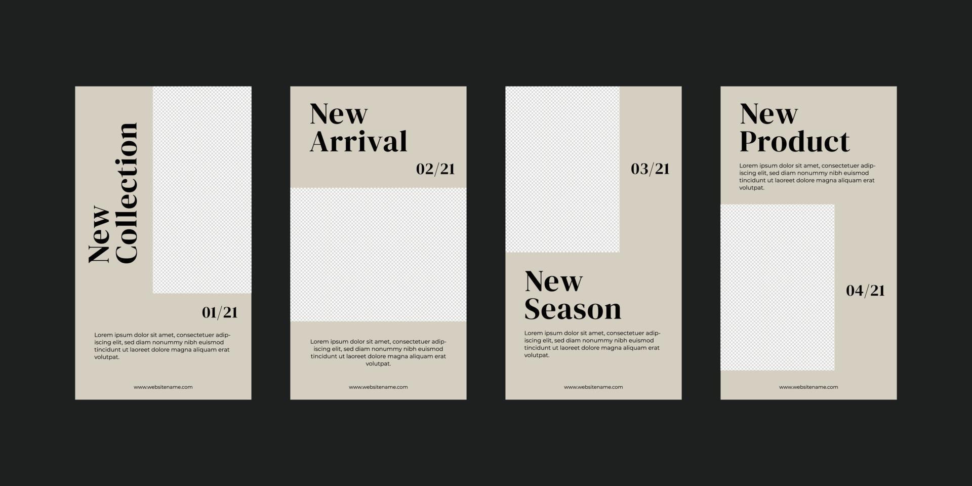 Minimalist social media stories template. vector