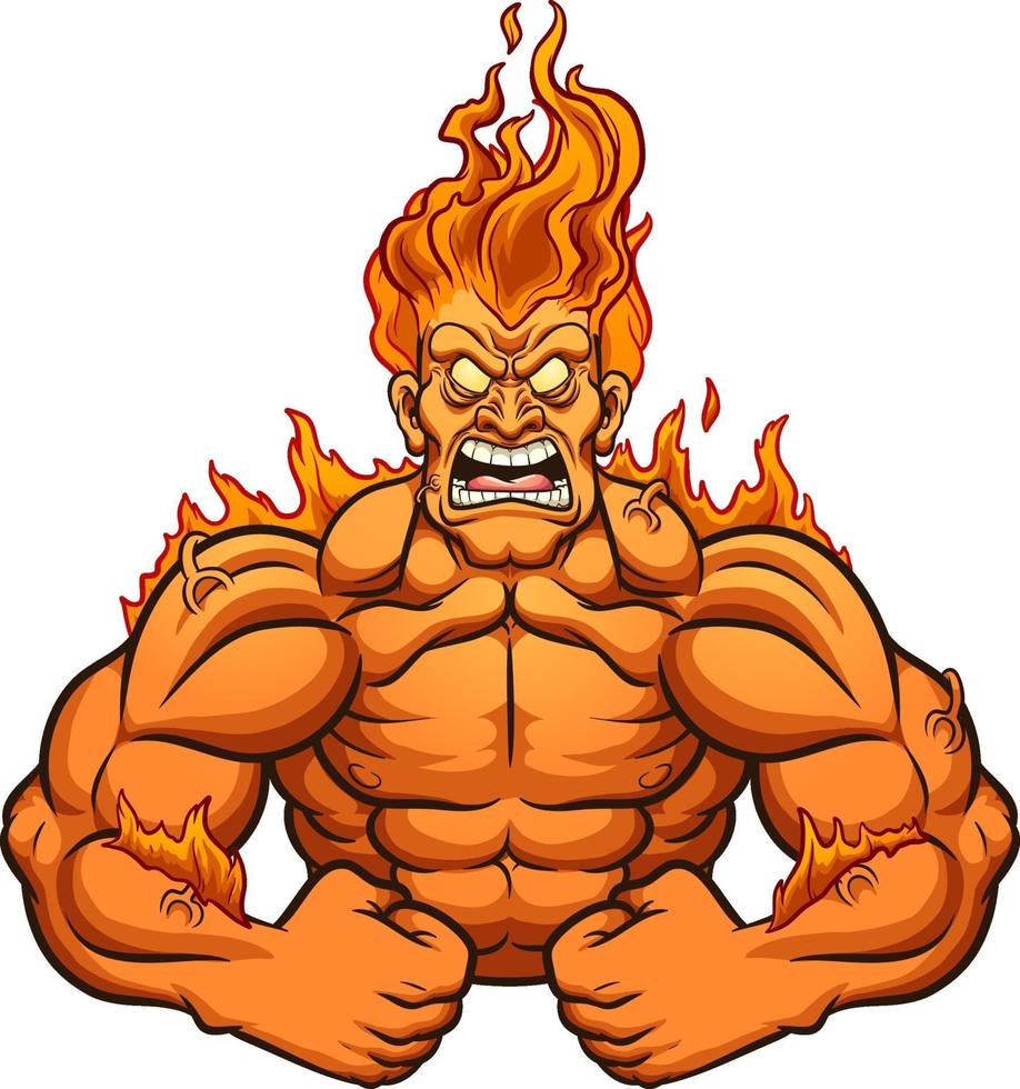 Man on fire vector