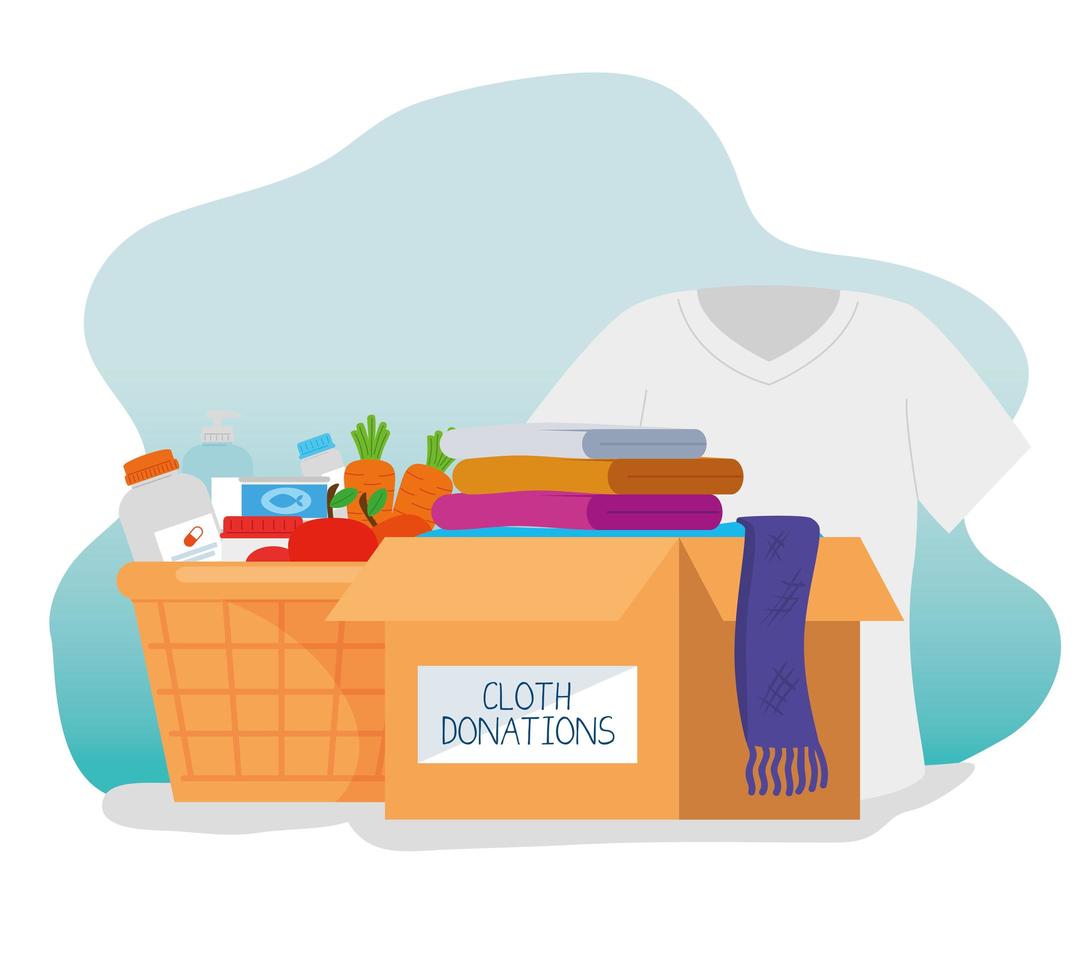 box with charity and donation vector