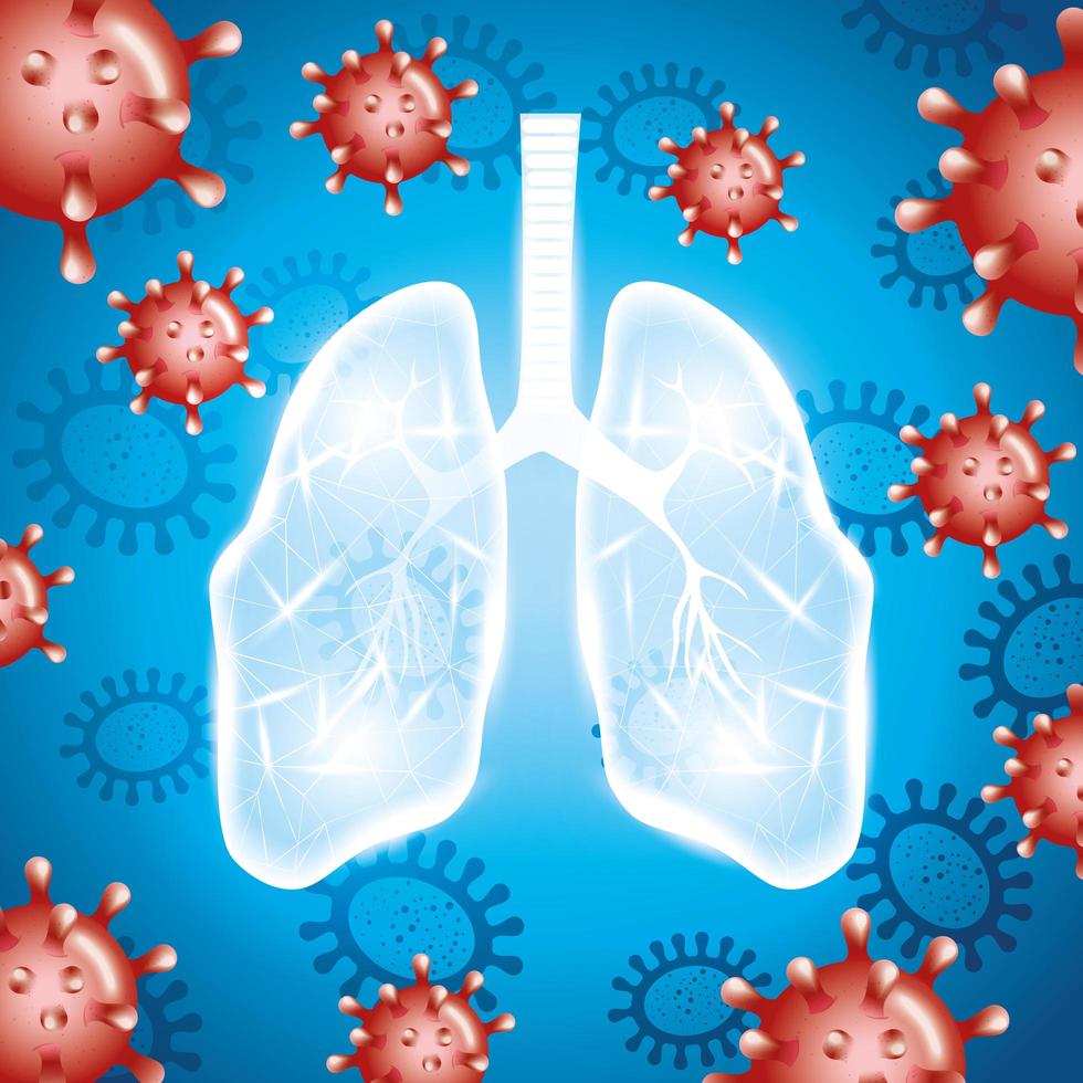 pulmones humanos para la campaña de coronavirus vector