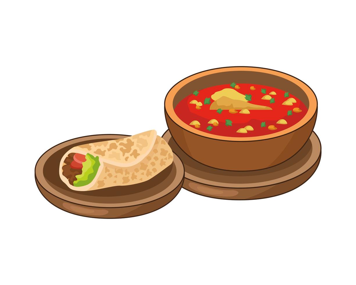 burrito and mexican food vector