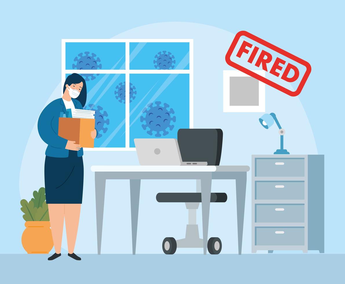 businesswoman being fired vector