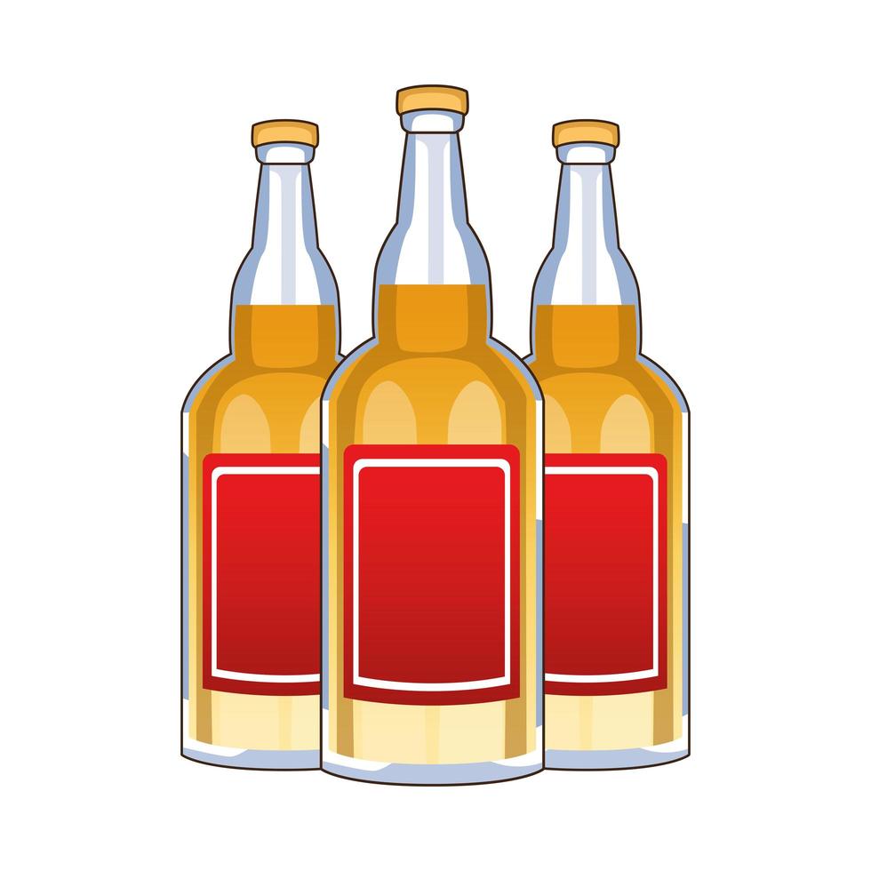 tequila bottles mexican drink isolated icon vector