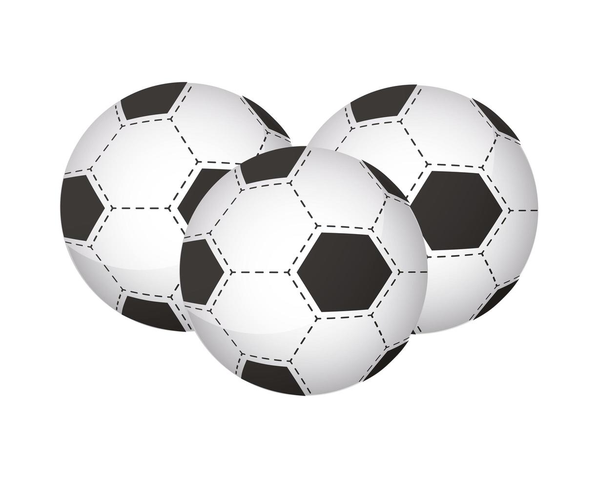 soccer balls equipment icons vector