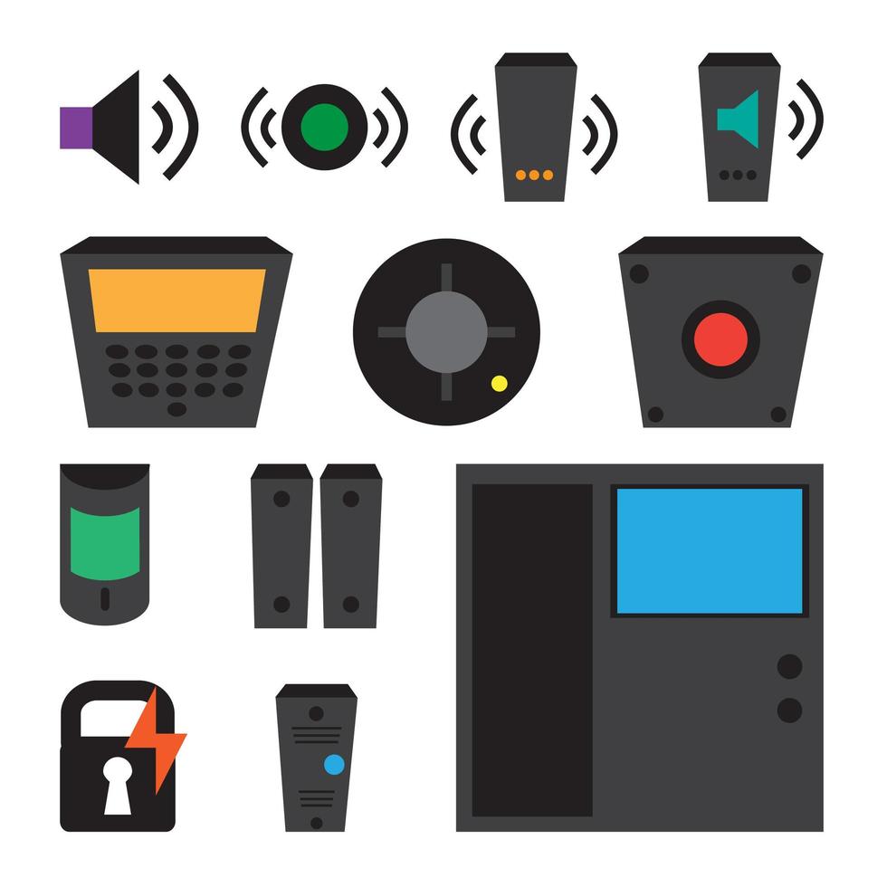 vector simple conjunto de iconos de detectores