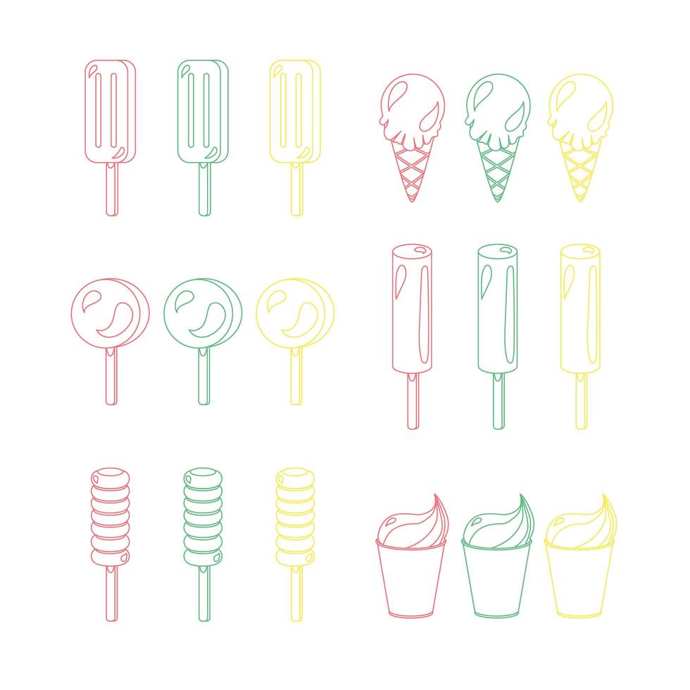 Vector set of ice-creams