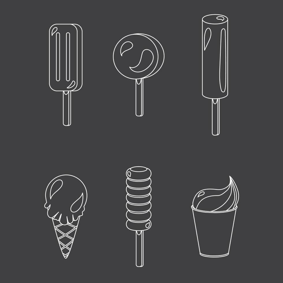 Vector set of ice-creams