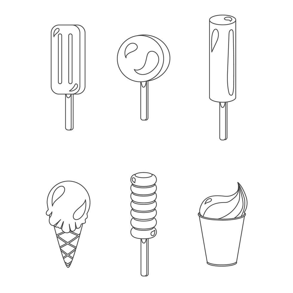 Vector set of ice-creams