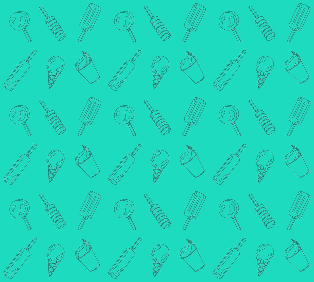 Vector seamless pattern, background from different ice-creams