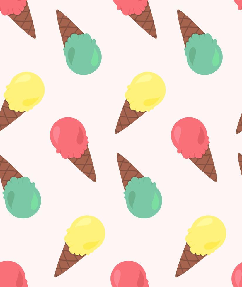 Vector seamless pattern from ice-creams