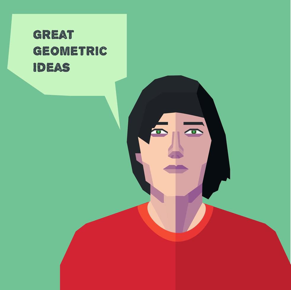 Vector Geometric Man, thinking creative personality